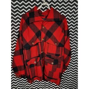 Vintage White Stag Westwools Red Buffalo Plaid Wool Hunting Jacket Mens Medium